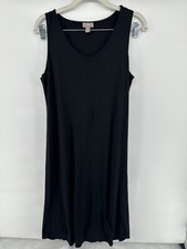 J. Jill Petite Medium Black Sleeveless Rayon Lycra Dress Midi