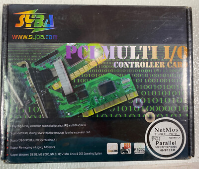 Syba PCI Multi I/O Controller Card RS232 Sine Port NM9805CV New Sealed