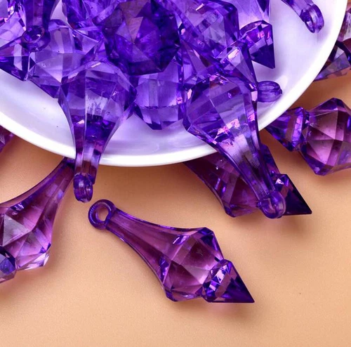 100Pcs/lot 18*46mm Hanging Pendant Diamond Drop Chandelier Acrylic Crystal Bead - Picture 9 of 17