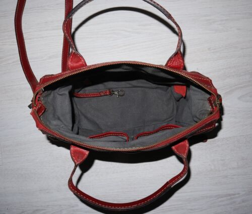 FRYE Womens Burnt Red Leather RARE Artisan Zip Satchel Bag - Picture 10 of 12