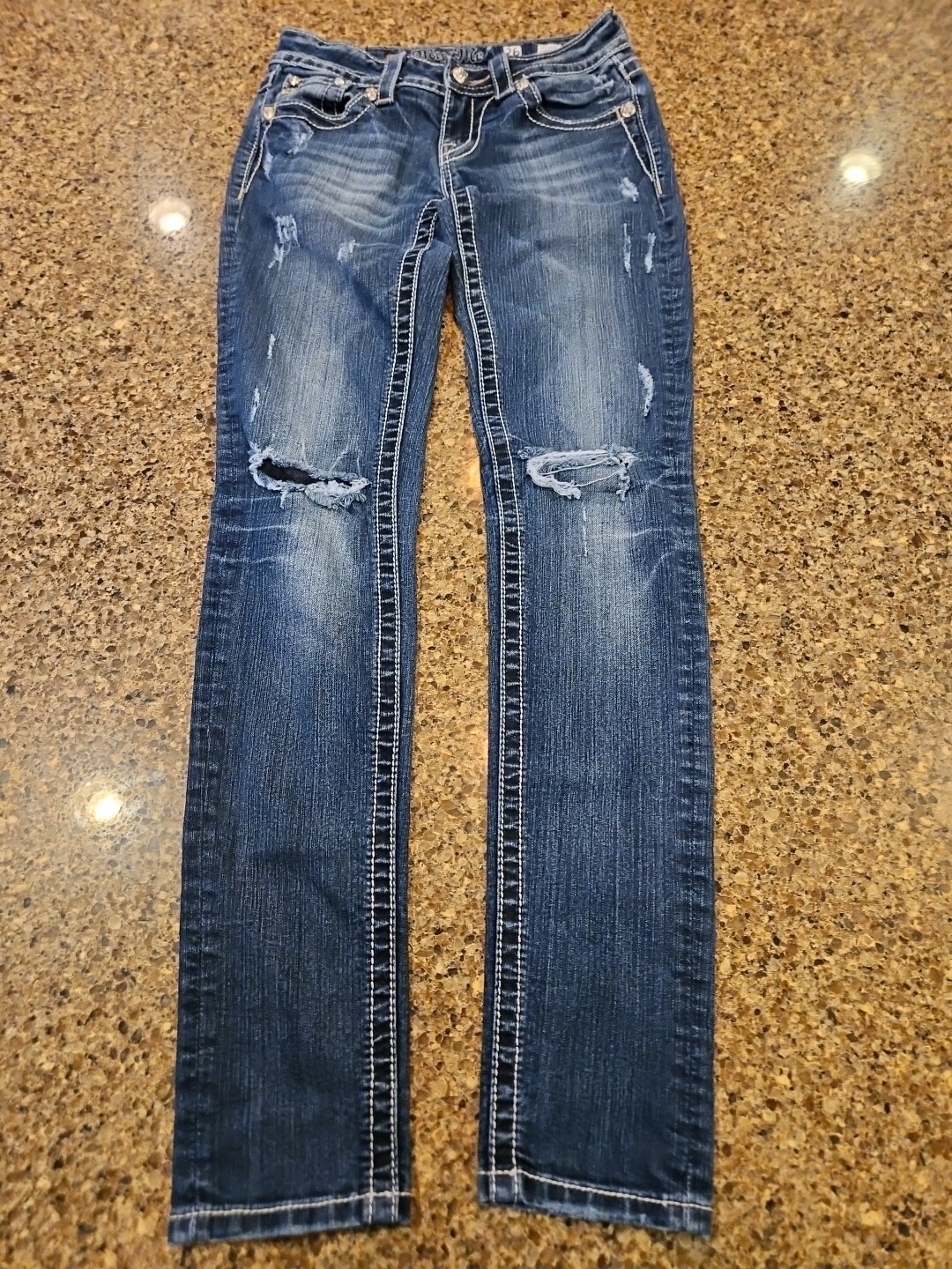 Miss Me Womens Size 26 Skinny Embroidered Studded Cowgirl Y2K Jeans