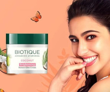 Biotique Coconut Brightening Instant Glow Cream Reduces Dark Spots and Ageing .
