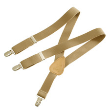 Children's Toddlers Kids Elastic Adjustable Suspenders Camel Beige Stylish