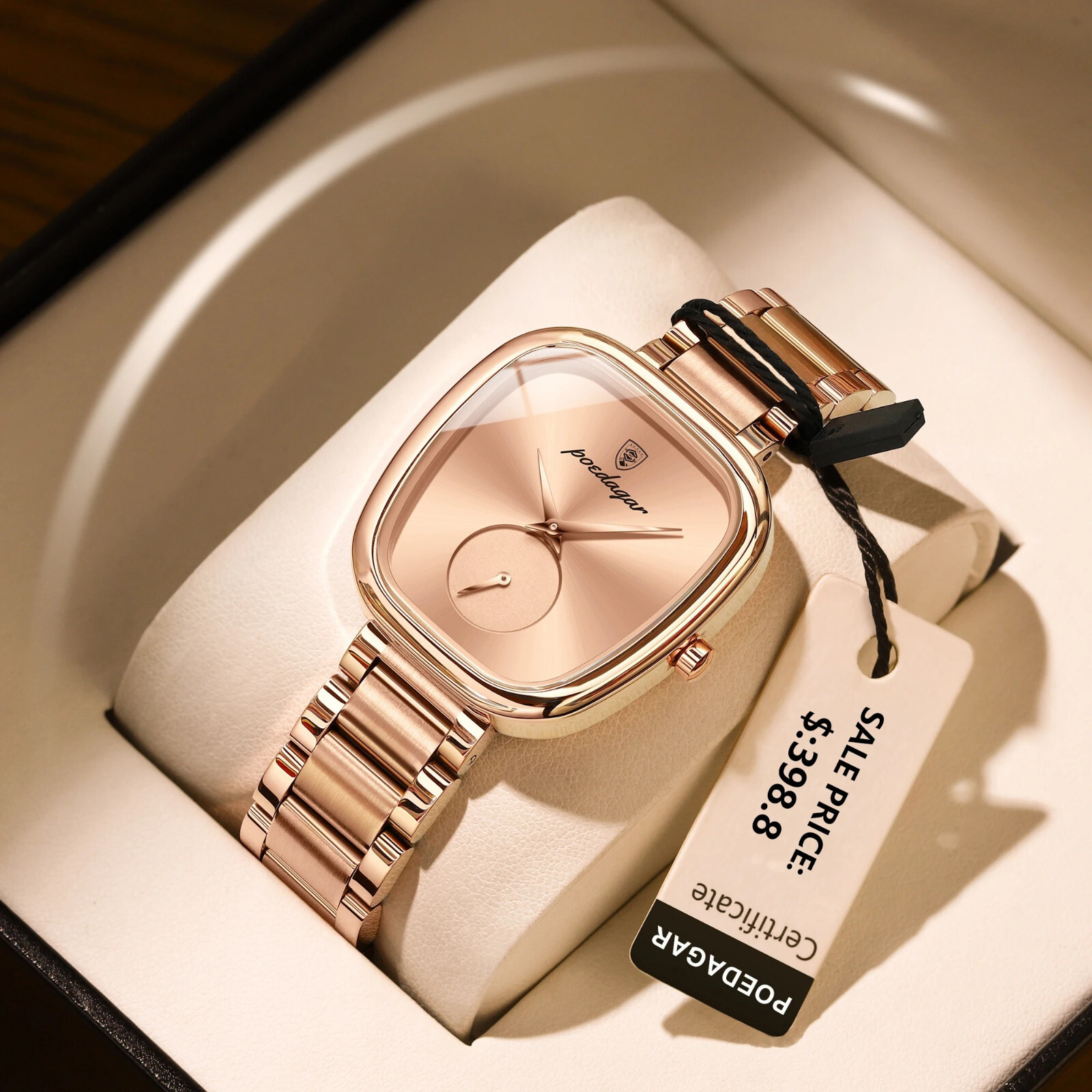 Montre étanche en acier pour femme horloge de luxe raffinée