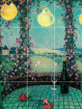 France vineyard view from arbor wine garden ceramic tile mural backsplash