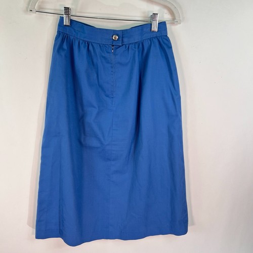 ILGWU Union Made Skirt Midi Womens Size Blue Pockets Vintage - Picture 5 of 8