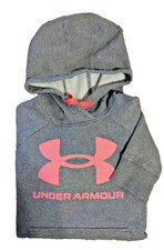 Under Armour Youth Hoodie With Front Pockets Pink Logo Size XS