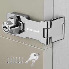 Double Hinge Cabinet Locks with Keys Zinc Alloy Keyed Door Lock Hasp Latch He...
