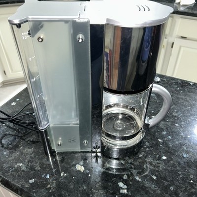 Kalorik Aqua 10Cup Coffee Maker Chrome Etched Glass￼ Contemporary Modern 0736￼