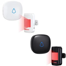 Bundle: Black + White Wireless Motion Sensor Alarm Indoor Movement Activated ...
