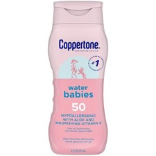 Coppertone WaterBabies Sunscreen Lotion SPF 50 Hypoallergenic Water Resistant
