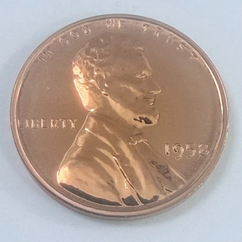 1958 Proof  Lincoln Wheat Penny Cent Gem Coin MS Mint State Details #7442