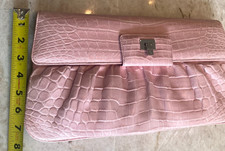 Super SALE!  LAMBERTSON TRUEX Exotic Skin Clutch GORGIOUS PINK !Vintage 15"