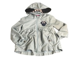 Disney Minnie Mouse light green ears hood full zip ruffle light jacket SIZE 3T