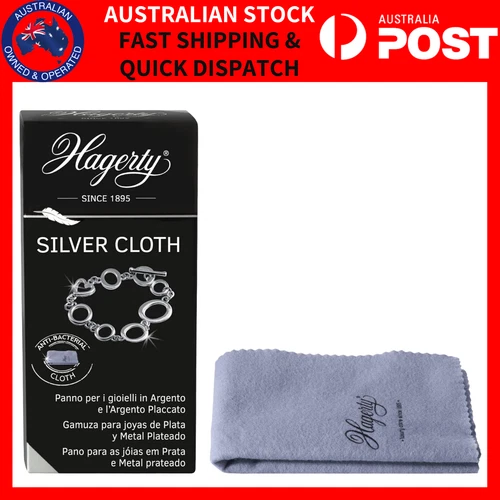 Hagerty Silver Cloth Jewellery Instant Cleaning Anti-Bacterial Cleaning Shine