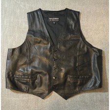 Wilsons Leather Vest Men's 1X Black Motorcycle Biker G3 32