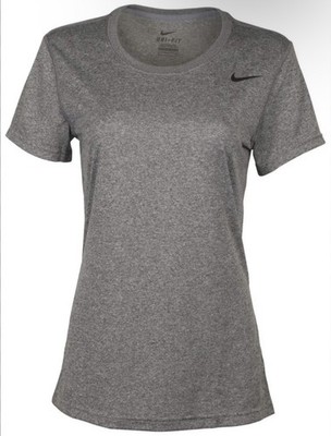 Nike Women's Legend Short Sleeve Shirt Heather Gray 453181-260 Size Medium