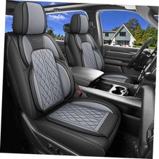 Car Seat Covers Custom Fit for Chevy Silverado GMC Front Seat Black Grey