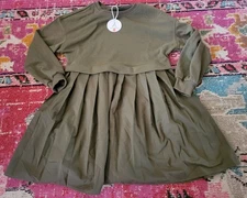 NEW NWT Anrabess Gree dress fall winter XS oversize fit sweatshirt/pleated skirt