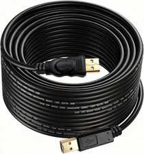 USB 2.0 Cable A to B for Printer/Scanner 16.4 feet Black  5m  15 feet/5m, black