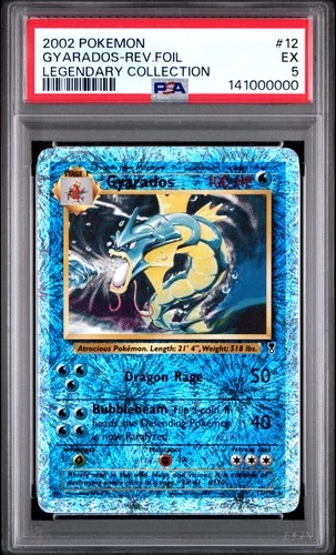 2002 POKEMON LEGENDARY COLLECTION #12 GYARADOS-REVERSE FOIL PSA 5