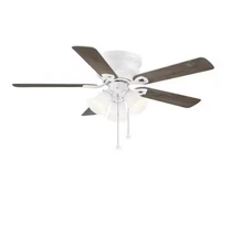 🔥Hampton BayClarkston II 44” LED Indoor White Ceiling Fan/Light Kit, Free Ship