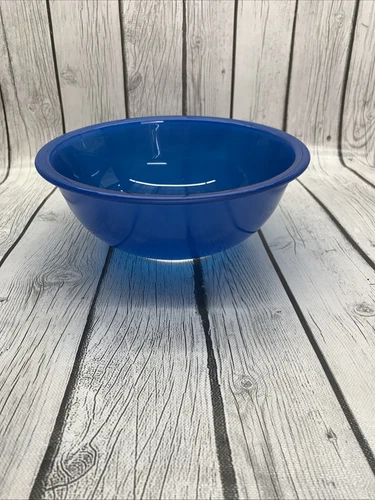 Vintage Pyrex Nesting Bowl 325 Primary Color Blue & Clear Bottom 2.5L Mixing