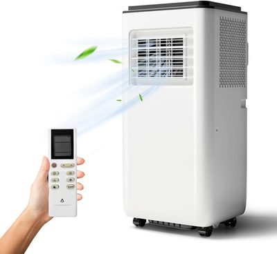 #ad 8000 BTU Portable Air Conditioner Cools 350 sq.ft w Dehumidifier amp; Remote White $99.00