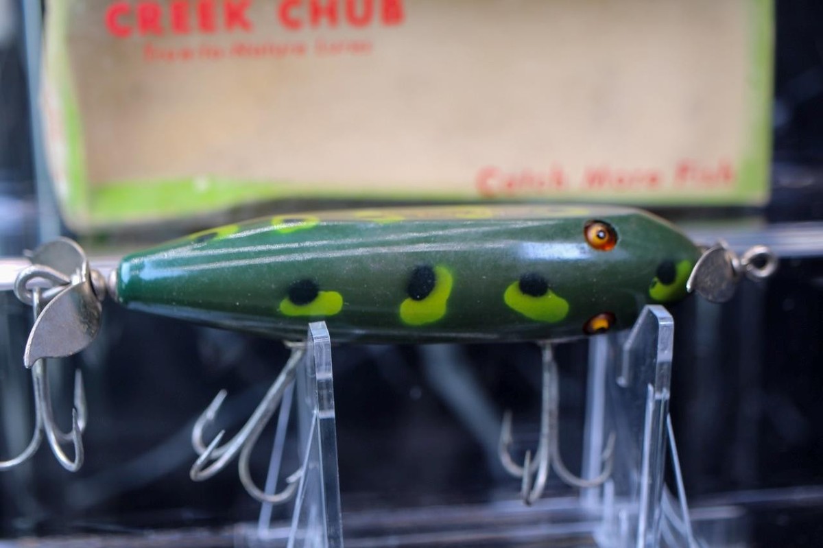 U6058 Pr Creek Chub Bois De Méné Blessé Avec Yeux En Verre Leurre Pêche