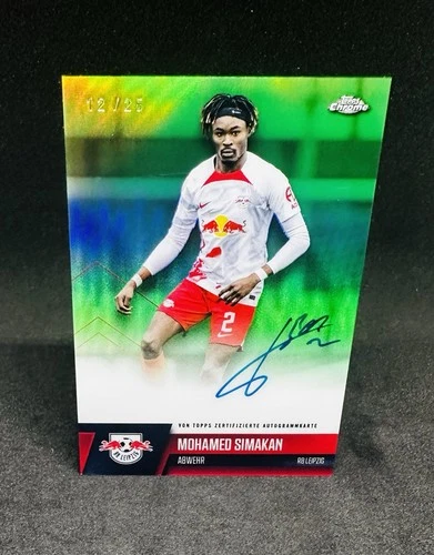 Mohamed Simakan /25 - On Card Auto - 2023 Topps RB Leipzig Team Set Chrome