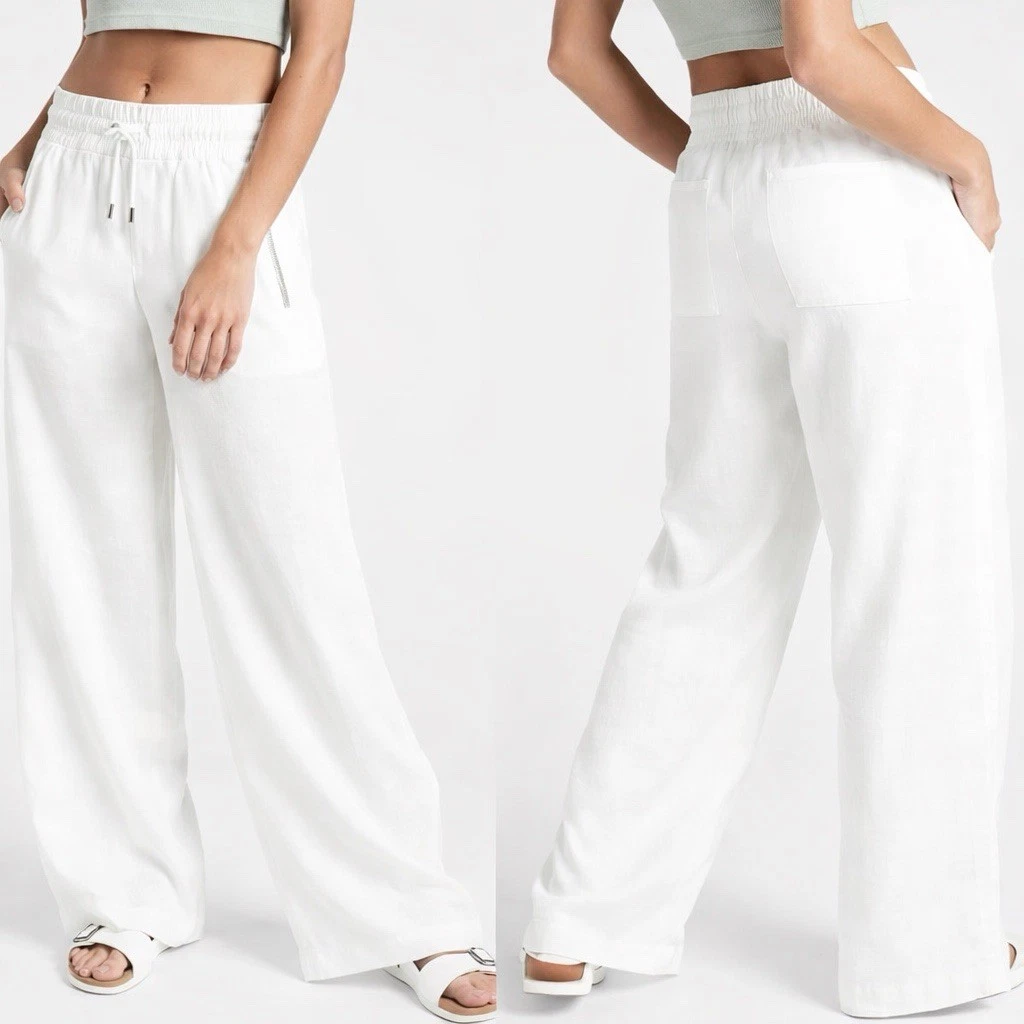 Athleta Cabo Linen Wide Leg Pants Women 2 WhiteDrawstring Zipper Pockets Outdoor
Opens in a new wind