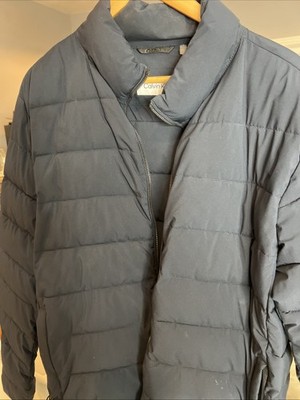 Calvin Klein Puffer Jacket Navy Blue L Water Resistant Wind Protection Storm