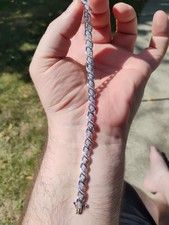 Woman's Diamond Tennis Bracelet, White Gold Over Sterling Silver Has .250 Carat