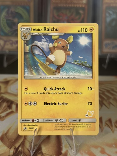 Pokémon Alolan Raichu SM65 Holo Promo Sun & Moon Black Star Promo