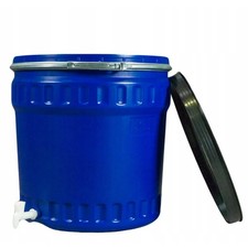 Water Barrel With Tap 120L Food Grade Drum Storage Tank Lid Lock Latch Ring Blue