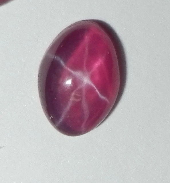 Transparent Star Ruby Oval 7x5 mm Cabochon 6 Rayed Lab-created Stone 5 pcs Lot - Image 4 of 4