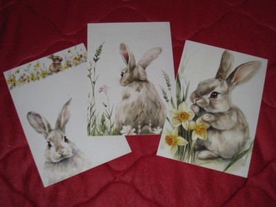 Blanc-Karten 3er Set * Frühling und Ostern * Scrapbooking- oder Junk-Journal