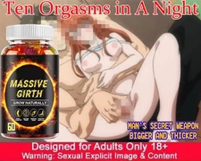 #1 BEST-MALE ENLARGER THICKER LONGER BIGGER 4" GROWTH ENLARGEMENT 60 GUMMIES