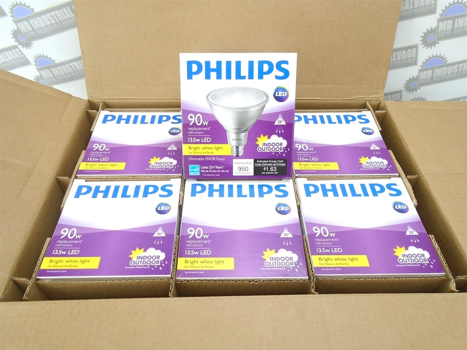 PHILIPS - Case of 6 - 9290012921 - 90W Equiv Dimmable LED Flood Light 950 LUMENS - Image 3 of 4