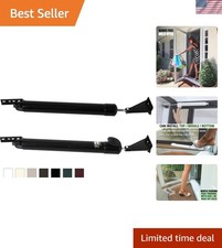 Touch 'n Hold Dual Door Closer - Heavy-Duty Black, Hands-Free & Smooth Closing