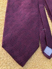 NWOT Ferrell Reed City of London Wine-Red Woven Solid Silk Tie Made in Italy