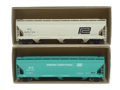 2 HO Accurail Penn Central ACF Hoppers Pro Built Kits - NIB - EXC!