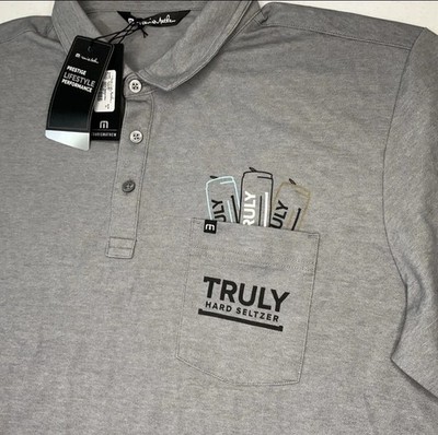 NWT Travis Mathew Side Bet Golf Polo Truly Seltzer Heather Gray Mens M