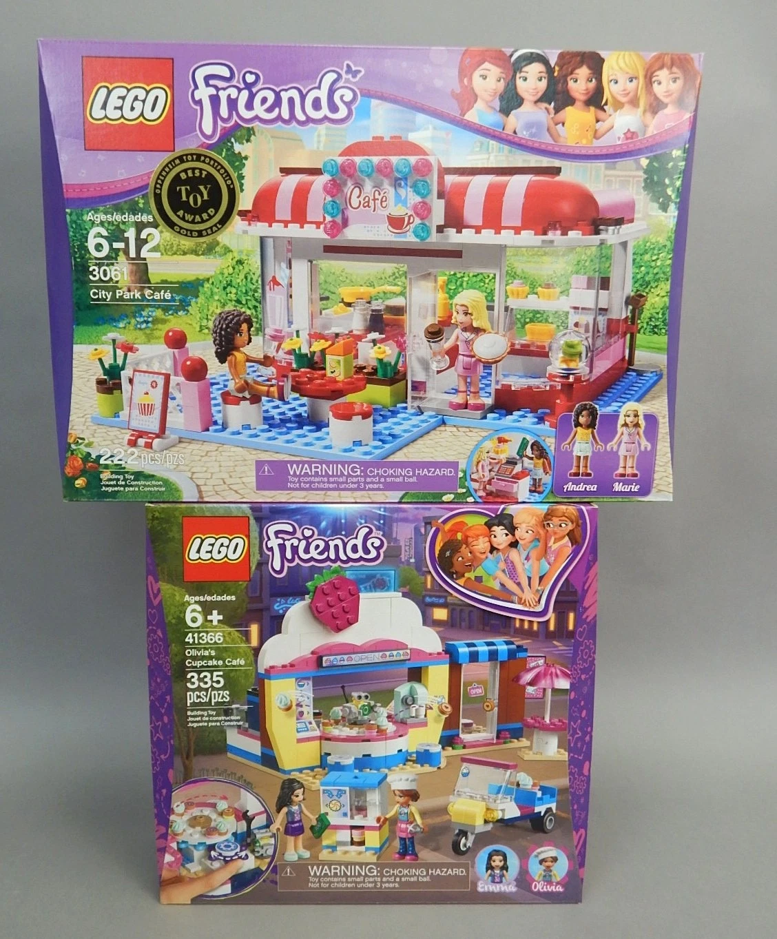 TWO NEW SETS Lego Friends 3061 City Park Cafe 41366 Olivias Cupcake Cafe