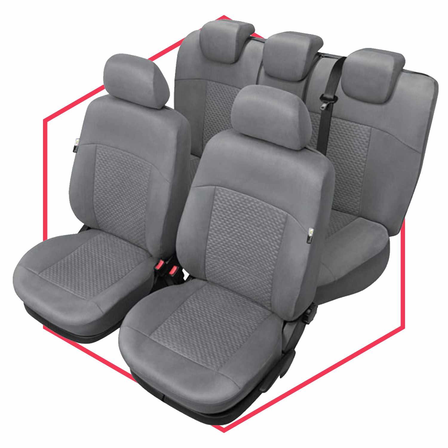 Juego de fundas de asiento de coche gris para Fiat Punto Evo