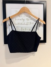 Banana Republic Cotton Black Eyelet Embroidered Crop Top NWOT- Size S