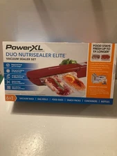 NEW PowerXL Duo Nutrisealer Elite Vacuum Sealer Set 6-in-1 Red