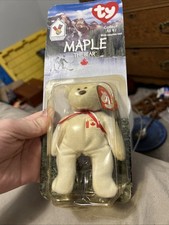 Vintage Maple the Bear Beanie Baby with tag errors