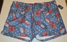 Men's George American Pineapples Drawstring Waist Mesh Lined Swim Shorts XL 2X3X