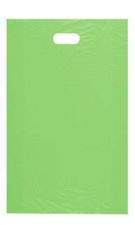 Plastic Shopping Bags 1000 Lime Green Diecut Handle Gift Merchandise 15 X 4 X 24